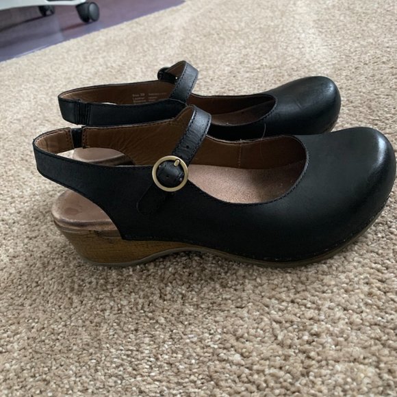 Dansko Maureen Black Oiled Sling Clog - Picture 3 of 7
